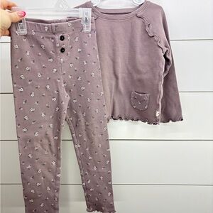 Kids Matching Set in Purple Floral Design